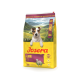 Josera Mini Adult Hundefutterbeutel mit Lammgeschmack, deutsche Qualität, Monoprotein und ländlicher Hintergrund.