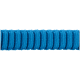 Nahaufnahme einer lebhaft blauen Haustierleine aus gewebtem Nylon, die ihre robuste Textur und das langlebige Design zeigt.