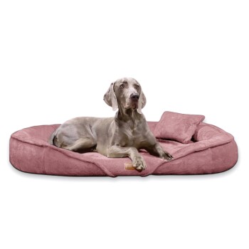 Tierlando ® XENIA – Orthopädisches Hundebett / Hundesofa altrosa 1,45 m, 20 cm, 1,05 m