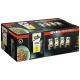 Sheba Selection Mini Filets Mega-Pack, das 40 Beutel mit jeweils 85 g enthält, mit einer Katze und Bildern von Nassfutter für Katzen.