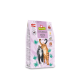 Verpackung für Katzenfutter mit einer schwarz-gestromten Katze auf einem helllila Hintergrund, beschriftet mit "GranataPet DeliCATessen Ente Duck."