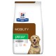 Torba karmy dla psów Hill's Prescription Diet Mobility z wyżłem złotym, oznaczona "j/d reduced calorie," i oznaczona jako "Zalecane przez weterynarzy."