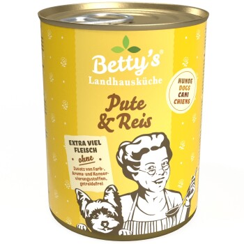 Betty’s Landhausküche Pute & Reis 6 x 400g für Hund