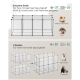 Modulares Tiergehege mit zwei Aufbauten: eine Ebene für niedrig springende Tiere und zwei Ebenen für hoch springende Tiere.