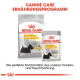 Royal Canin Dermacomfort Hundefutterverpackung, mit einem Trockenfutterbeutel, der mit "MINI" beschriftet ist, und einem Nassfutterbeutel, mit Text zur Förderung der Allergenreduktion.