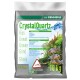 10 kg Paket von Dennerle CrystalQuartz Kies für Aquarien, mit Bildern von Fischen und Pflanzen sowie mehrsprachigen Anwendungshinweisen.