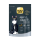 Katzenfutterverpackung mit einer schwarz-weißen Katze, beschriftet mit "SELECT GOLD ADULT Classic Fit," mit Huhn- und Reisformel in Deutsch und Englisch.