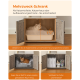 Katzen-Multifunktionsschrank: Katzentoilette, Katzenhaus und Stauraum für Futter und Bett.