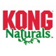 Logo KONG Naturals: duże czerwone KONG nad zielonym słowem Naturals z ozdobną winoroślą i liśćmi.