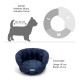Hundebett geeignet für kleine Rassen wie Dachshund und Yorkshire Terrier, mit Abmessungen von 40 cm Länge und 35 cm Breite.