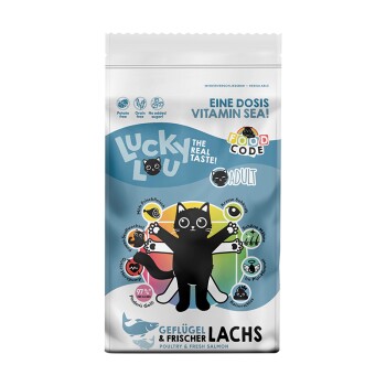 Lucky Lou Trockenfutter für Katzen, Adult Geflügel und Lachs 9 kg