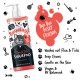 Bugalugs Floh- & Zecken-Shampoo-Flasche mit Cartoon-Katze und Text: "Tschüss lästige Freunde," "Wäscht Flöhe & Zecken aus," "Sanft zur Haut."