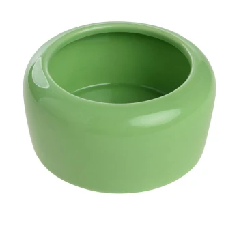 Small Animal Bowl green 180 ml Green ceramic pet food or water bowl with a smooth, glossy finish, featuring a rounded design and wide opening.