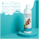 Flasche mit GREEN HERO Kokosshampoo für Pferde, die eine Grafik von einem Pferd und einer Kokosnuss zeigt, beschriftet als silikon-, paraben- und mikroplastikfrei.