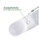 Tragbare Haustier-Wasserflasche von AniForte, mit einem weißen Design, einer abnehmbaren Schüssel und Text, der auf einfache Reinigung hinweist.