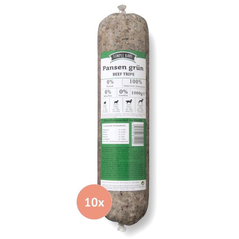 Simple BARF Pansen grün 10x1 kg