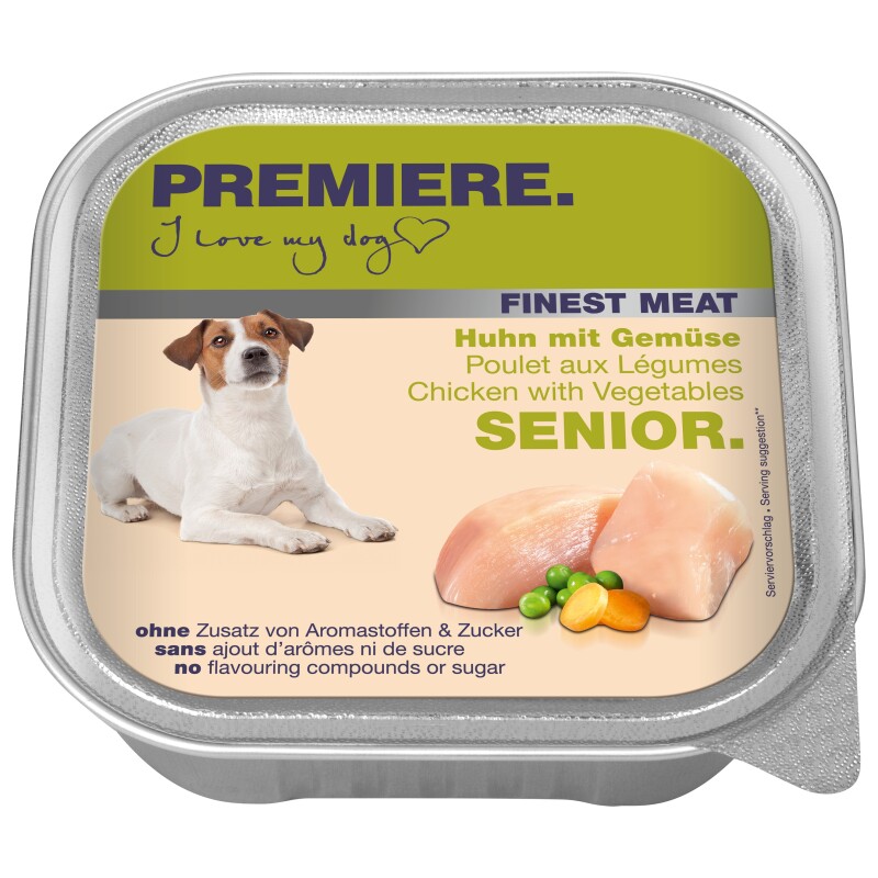 PREMIERE Finest Meat pâtée pour chien Senior au Poulet & aux Légumes 10x150 g