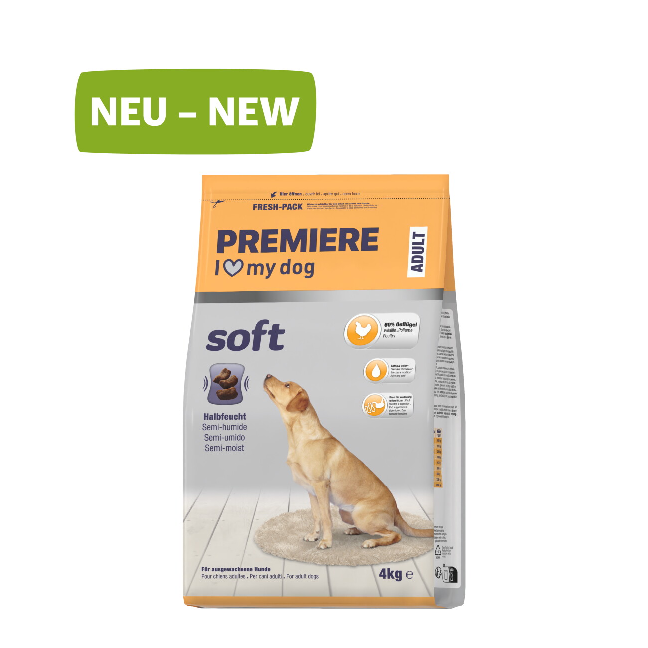 PREMIERE Soft Trockenfutter Hund Adult Geflügel 3x4 kg