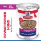 Dose Hill's Science Plan Mature Adult 7+ Hundefutter, Pastete mit Rind; Etikett zeigt „Erwachsener Hund“ und „mit Rind“.