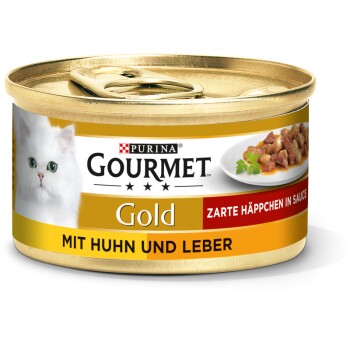 Gourmet Gold Zarte Häppchen 12x85g Huhn & Leber