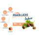 Huisdiervoeding verpakking voor "Atlantik Lachs Indoor" benadrukt verminderde ontlasting geur, gewichtscontrole, haarbalcontrole, en 80% dierlijke eiwitten.