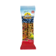 JR Farm 'Birdys' Vogelsnack: zwei Amaranth-Blaubeer-Samenstangen mit Wellensittichmotiv und Blaubeeren, rote Verpackung.