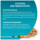 Verpackung für Haustierfutter mit Zutaten und Nährwertinformationen, die 4% Huhn, Feuchtigkeit, Protein und Fettgehalt hervorhebt.