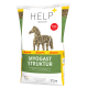 Tüte Josera Myogast Struktur Pferdefutter, 15 kg, mit einer Silhouette eines Pferdes aus Kräutern, beschriftet mit "Veterinary Diet" und "German Quality."