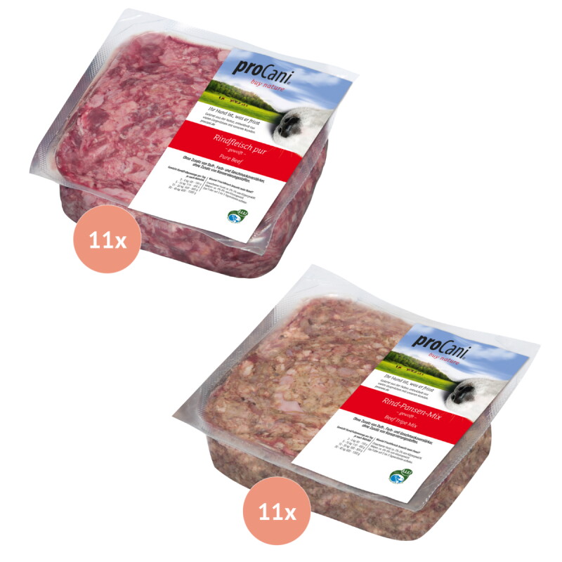 ProCani BARF-Paket pur alles vom Rind 22x500 g