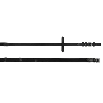 Zwei Haustierleinen werden angezeigt: eine schwarze Lederleine mit einem Metallclip und eine schwarze Stoffleine mit einer silbernen Schnalle.