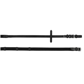 Zwei Haustierleinen werden angezeigt: eine schwarze Lederleine mit einem Metallclip und eine schwarze Stoffleine mit einer silbernen Schnalle.