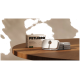 PETLIBRO Dockstream Ersatzfilterpack auf einem Holztisch, mit vier Filtern und einer Box, die mit "4 Pack" beschriftet ist.