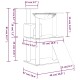Diagramm eines Katzenbaums mit beschrifteten Abmessungen: Höhe 83 cm, Basis 67 cm, Plattformen 22 cm und 35 cm, mit einer Schüssel und einer Rutsche.