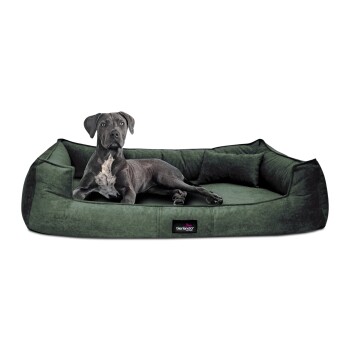 ® BRUCE VELOURS Orthopädisches Hundebett Soft grün 1,3 m, 25 cm, 1 m