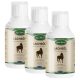 Flasche Lyra Horse Lachsöl für Pferde, 500 ml, mit einer Silhouette eines Pferdes und mehrsprachigem Text.