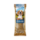 Emballage de friandises pour chiens DeliBest Denta-Bone avec un arrière-plan pittoresque et un chien, étiqueté "Glutenfrei" et "Keine Zuckerzugabe."