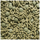 Nahaufnahme von Haustierfutterpellets, mit kleinen runden und länglichen Formen in grünlichen Farbtönen, ideal für die Haustiernahrung.