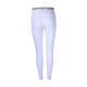 Weiße Reitleggings mit einer taillierten Passform, mit einem dekorativen Bund und Silikon-Grip auf dem Sitz.