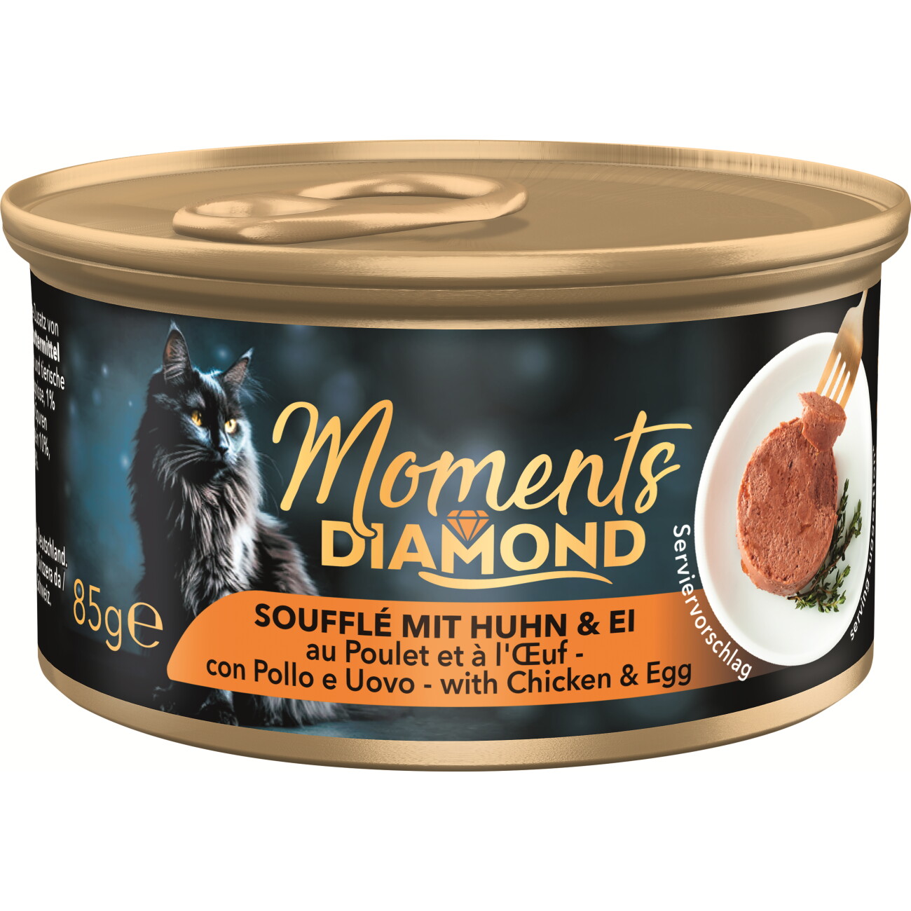 MOMENTS Diamond Nassfutter Katze, Adult, Soufflé Huhn mit Ei 12x85 g