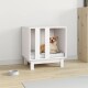 Hundehütte Massivholz Kiefer Hundehöhle Hundebett weiß 50 cm, 40 cm, 52 cm
