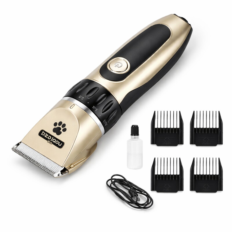 nobleza - Leise Hunde Akku Schermaschine Set – Elektrischer Tierhaarschneider Kabellos mit 4 Aufsätzen, USB, Präzisionsklinge – Fellschneider für...