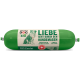 Emballage vert "narura DOG BIO" avec une illustration de chien, étiqueté "BIO Poulet mit Kartoffeln Terrine" en allemand, français et italien.