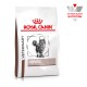 Royal Canin Veterinary Hepatic Katzenfutterbeutel mit einem Bild einer grauen getigerten Katze, mit dem Logo "ROYAL CANIN" und dem Abzeichen "VETERINARY NUTRITION".