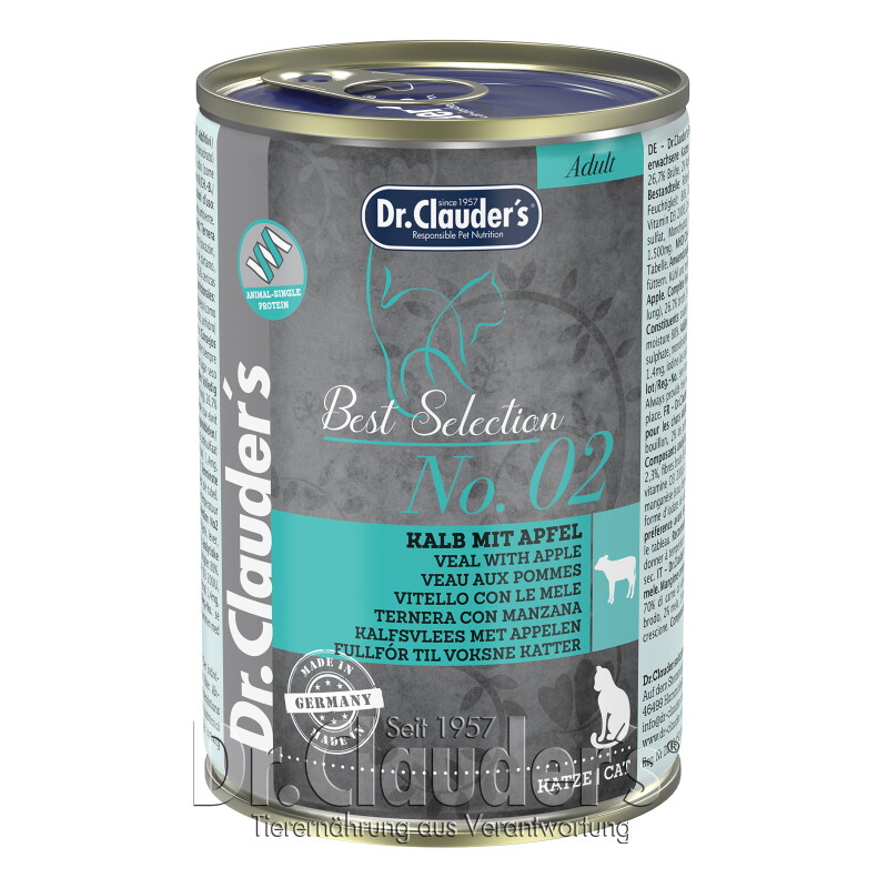 Dr. Clauder's Best Selection No2 Kalb mit Apfel 12x400 g