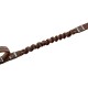 Braune Nylon-Bungee-Hundeleine mit gerafftem stoßdämpfendem Abschnitt und genähter Handschlaufe.