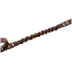 Braune Nylon-Bungee-Hundeleine mit gerafftem stoßdämpfendem Abschnitt und genähter Handschlaufe.