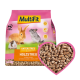 MultiFit Holzstreu-Beutel mit einem Hasen, Meerschweinchen und Chinchilla auf der Vorderseite, beschriftet mit "Unterstreu" und "Holzstreu," 4,4 kg.