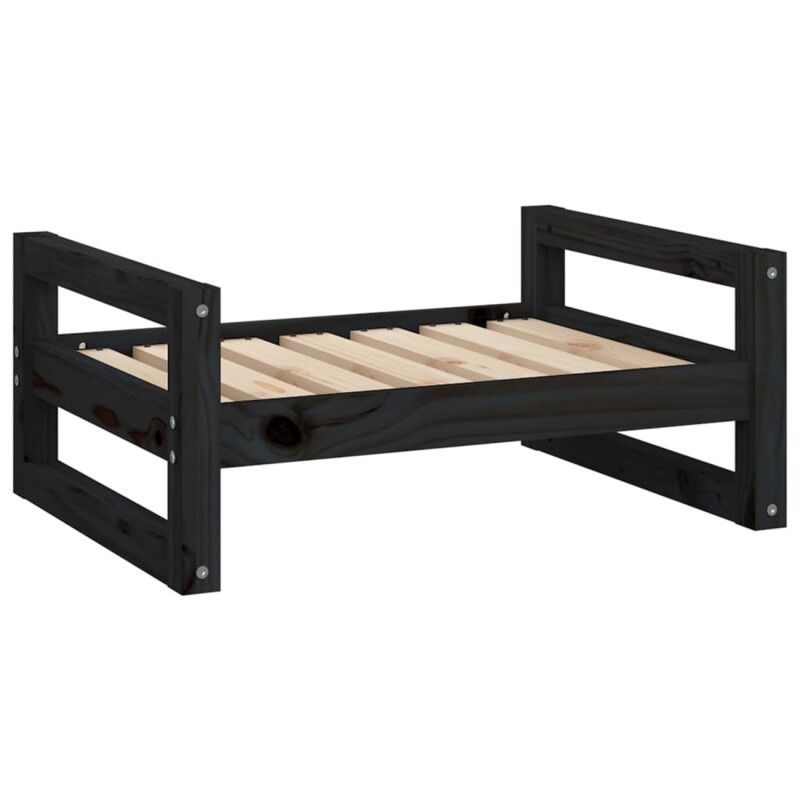 VidaXL Hundebett M (65,5x50,5x28 cm) aus Kiefernholz schwarz