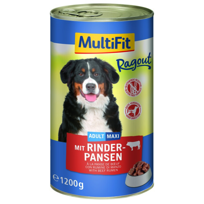 MultiFit natvoer hond, Adult ragout Runderpens 6x1,2 kg