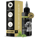 Flasche Petcare Petdog Health 2110, mit einem goldenen Retriever auf dem Etikett, mit einem Tag, der "Hohe Wirksamkeit" und "Effektive Pflege" angibt.